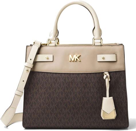 MICHAEL Michael Kors Reagan Medium Logo Leather Satchel 